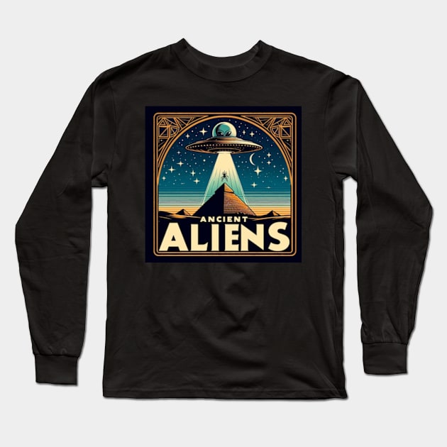 Ancient Aliens Retro Style Long Sleeve T-Shirt by The Doom Guy